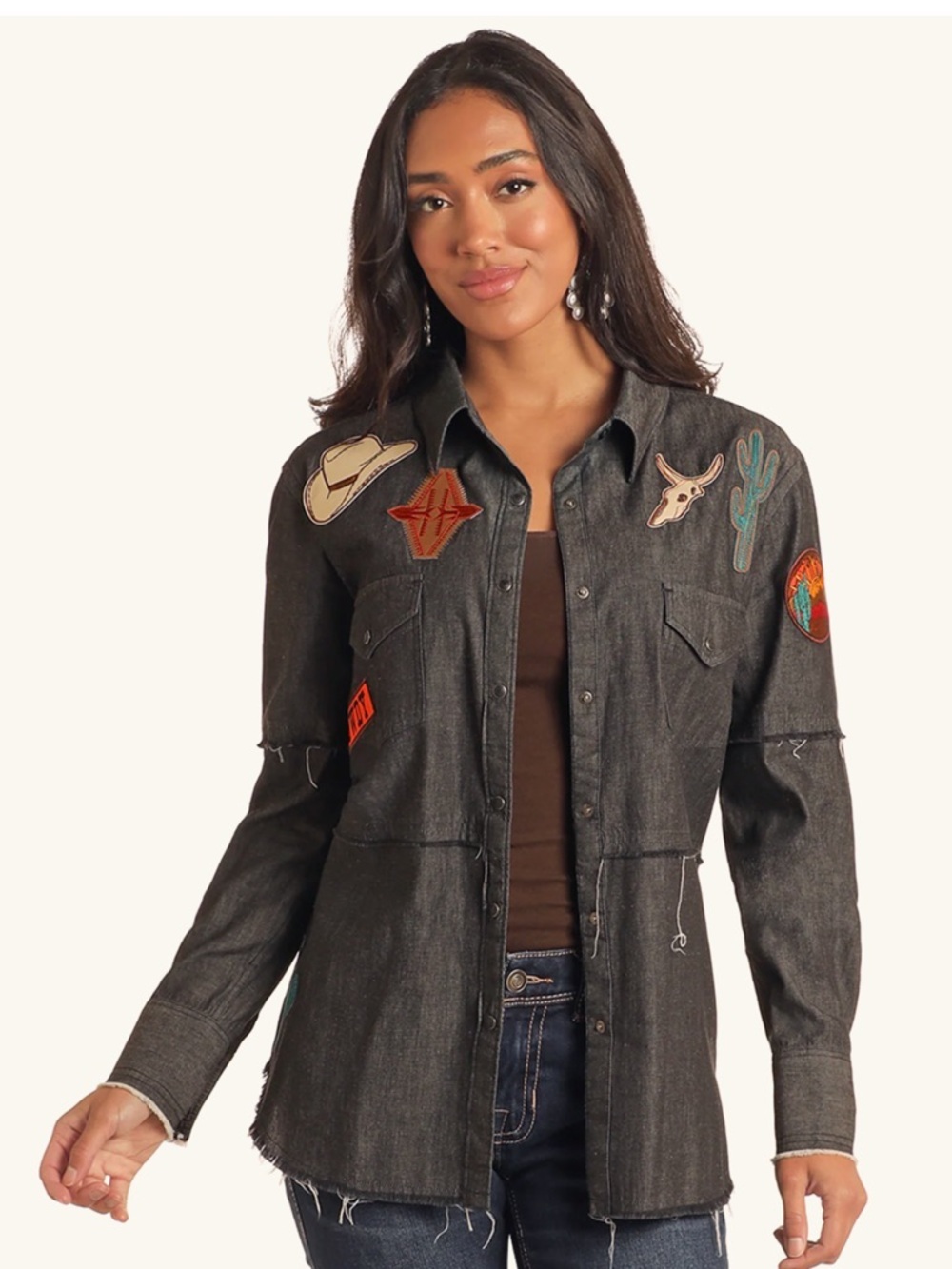 Panhandle Slim Western Pearl Snap Shirt Patchwork Rodeo Cowboy Button Up XS